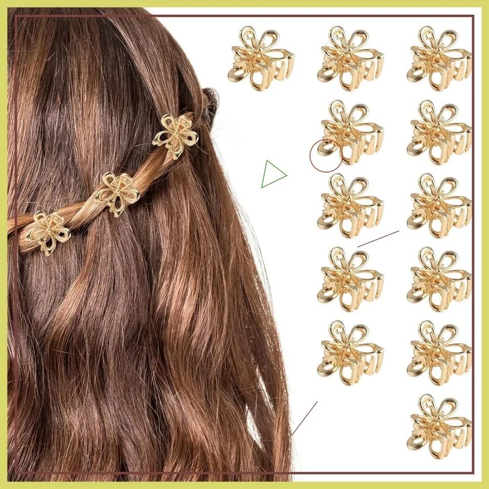 12 Pack Mini Gold Flower Hair Clips for Women Girls, Tiny Metal Claw with Sparkling Floral Design, Nonslip Bangs Accessories
12 Pack Mini Gold Flower Hair Clips for Women Girls, Tiny Metal Claw with Sparkling Floral Design, Nonslip Bangs Accessories
