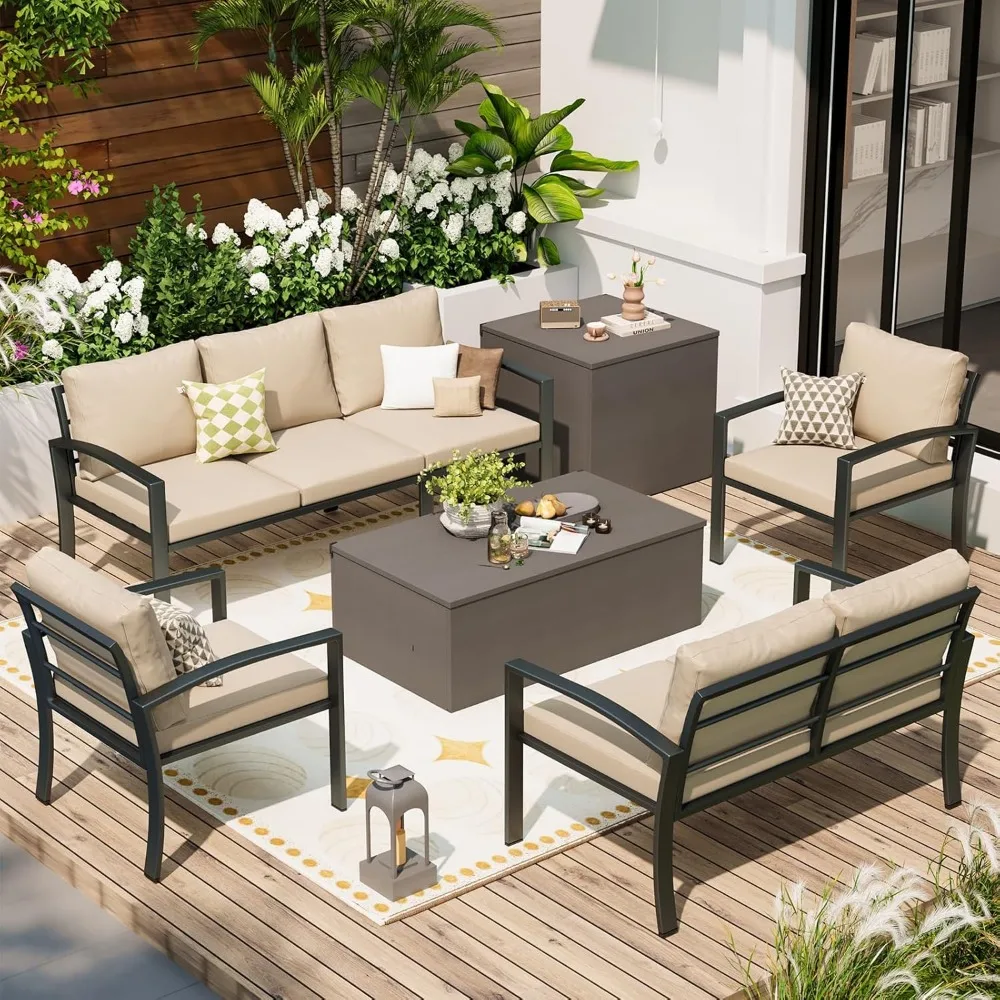 U-MAX Metal Patio Furniture Set, 7 Pieces Outdoor Sectional Patio Conversation Set with 2 Storage Boxes, Outdoor Couch Sofa Mode
U-MAX Metal Patio Furniture Set, 7 Pieces Outdoor Sectional Patio Conversation Set with 2 Storage Boxes, Outdoor Couch Sofa Mode