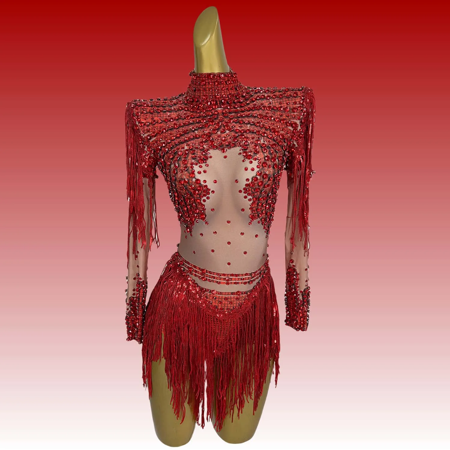 Xinniang Night Club Stage Performance Sexy Bodysuit Sparkly Rhinestone Tassel Jazz Dance Showgirl Outfit Spandex Women Bodysuit
Xinniang Night Club Stage Performance Sexy Bodysuit Sparkly Rhinestone Tassel Jazz Dance Showgirl Outfit Spandex Women Bodysuit