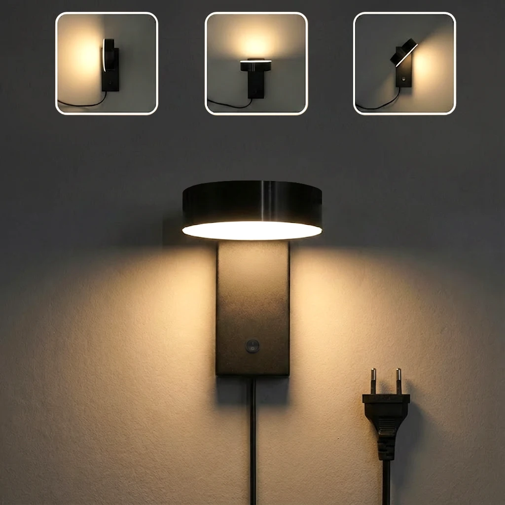 Modern plug indoor LED wall light 350 degree rotating 3W aluminum wall light, with switch button, suitable for desk, desk, bedro
Modern plug indoor LED wall light 350 degree rotating 3W aluminum wall light, with switch button, suitable for desk, desk, bedro