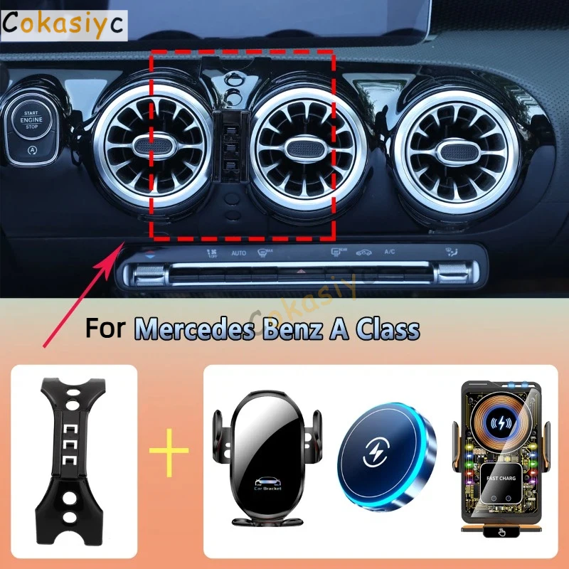 Держатель для телефона в автомобиль для Mercedes Benz A-Class A200 A180 W177 2019 2020 2021 2022, беспроводная зарядка, аксессуары для автомобиля
Держатель для телефона в автомобиль для Mercedes Benz A-Class A200 A180 W177 2019 2020 2021 2022, беспроводная зарядка, аксессуары для автомобиля