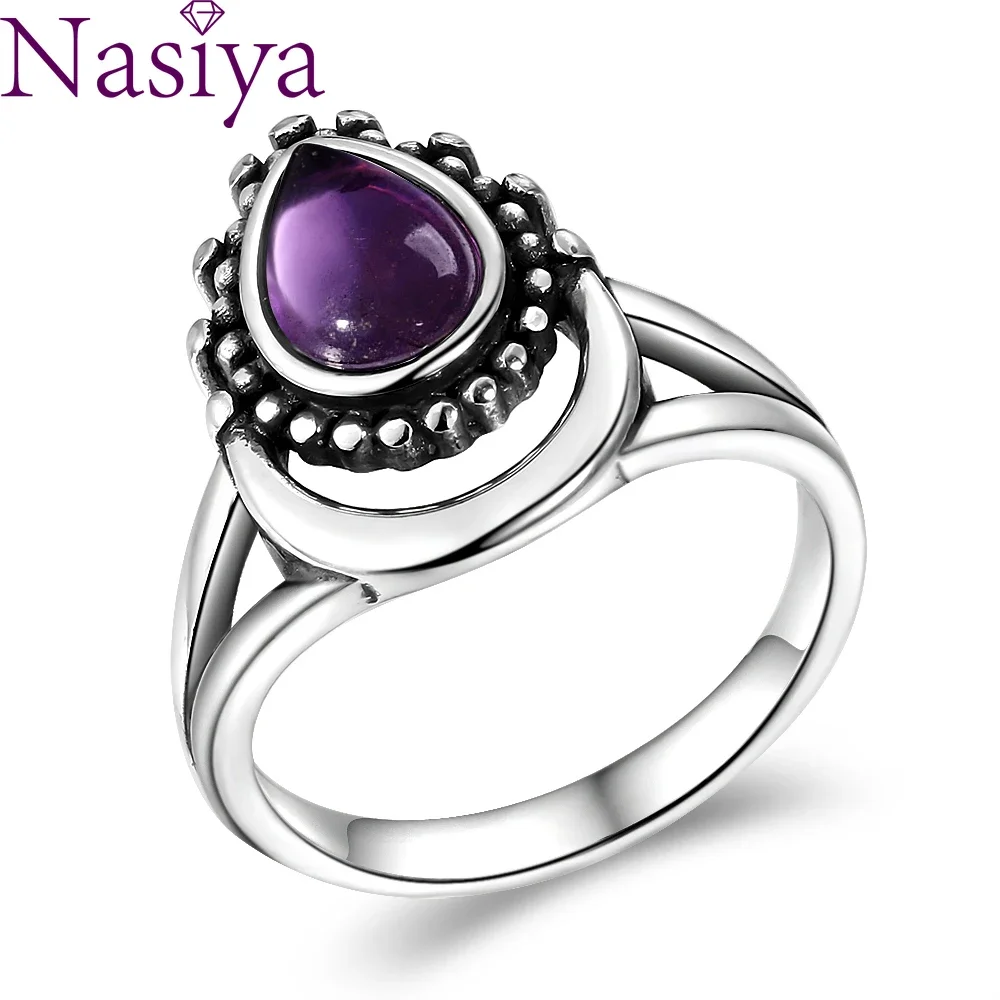 New Vintage Silver Jewelry Finger Rings For Men Women 7x9MM Water Drop Natural Amethyst Wedding Anniversary Party Gifts
New Vintage Silver Jewelry Finger Rings For Men Women 7x9MM Water Drop Natural Amethyst Wedding Anniversary Party Gifts
