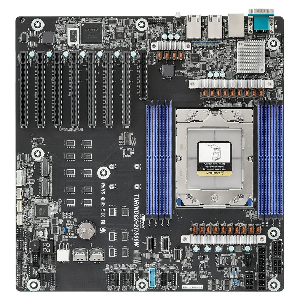 Original ASRock Rack TURIND8X-2T/500W AMD EPYC 9005/9004 Server Motherboard BMC Management 8*DIMM Supports NVMe PCIe5.0
Original ASRock Rack TURIND8X-2T/500W AMD EPYC 9005/9004 Server Motherboard BMC Management 8*DIMM Supports NVMe PCIe5.0