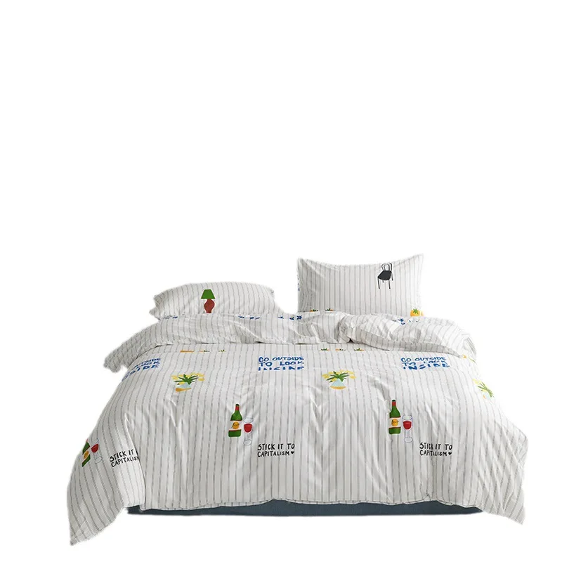 Small fresh cotton three or four-piece set light luxury mattress quilt cover bed sheet bedding student pure cotton
Small fresh cotton three or four-piece set light luxury mattress quilt cover bed sheet bedding student pure cotton