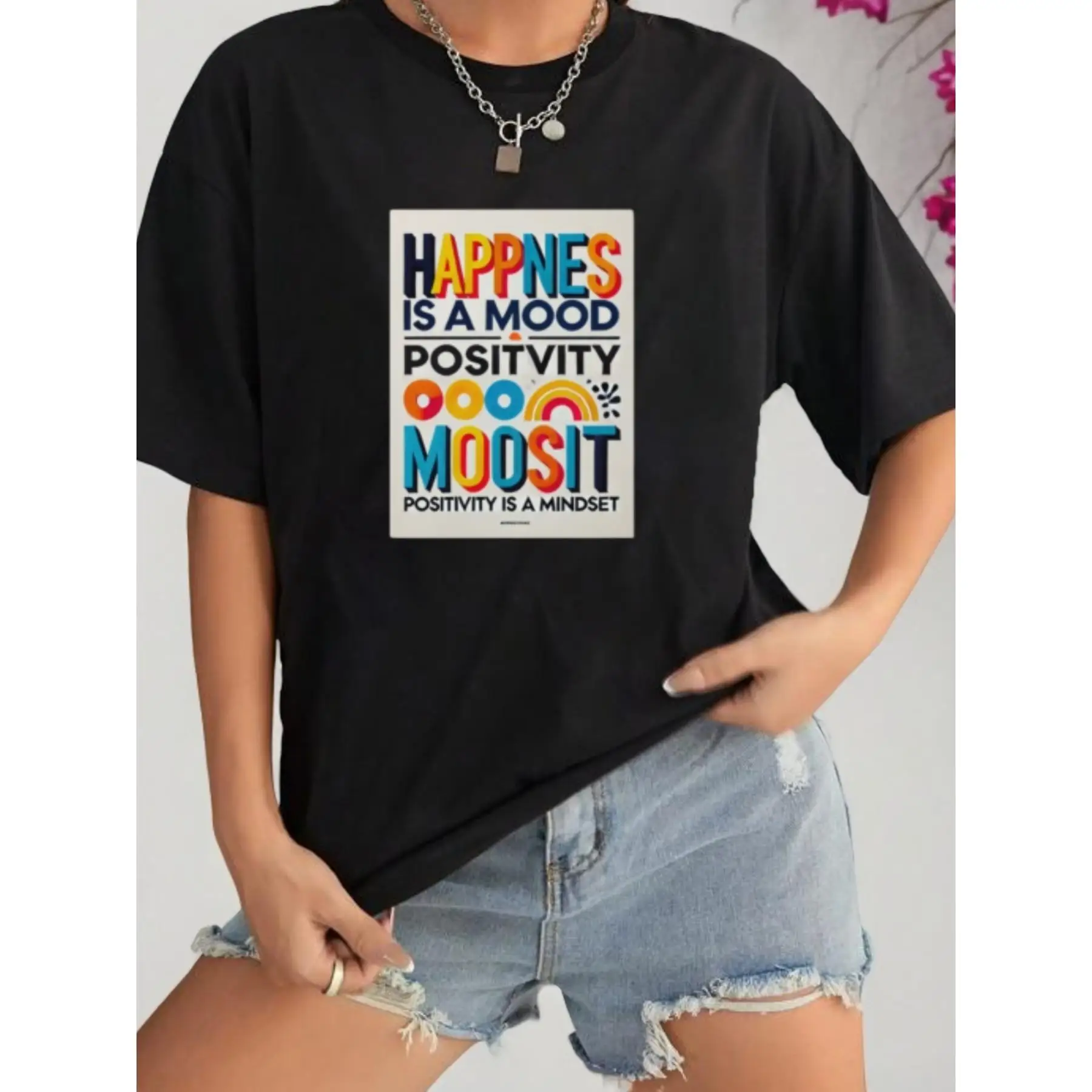 Women's Fashion Black Colorful Emoji Graphic T-Shirt - Short Sleeves, Crew Neck, Casual Summer Tee, Machine Washable
Women's Fashion Black Colorful Emoji Graphic T-Shirt - Short Sleeves, Crew Neck, Casual Summer Tee, Machine Washable