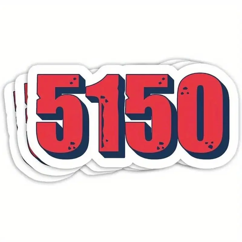 One Trendy '5150' Sticker, Perfect for Decorating Laptop Covers, Water Bottles, And Spaces Themed Around Music
One Trendy '5150' Sticker, Perfect for Decorating Laptop Covers, Water Bottles, And Spaces Themed Around Music