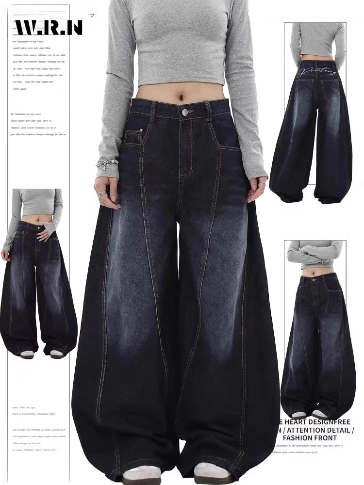 Women Y2K High Waist Casual Baggy Pocket Pants Retro Blue Oversized Jeans 2000S Wide Leg Grunge High Street Denim Trouser
Women Y2K High Waist Casual Baggy Pocket Pants Retro Blue Oversized Jeans 2000S Wide Leg Grunge High Street Denim Trouser