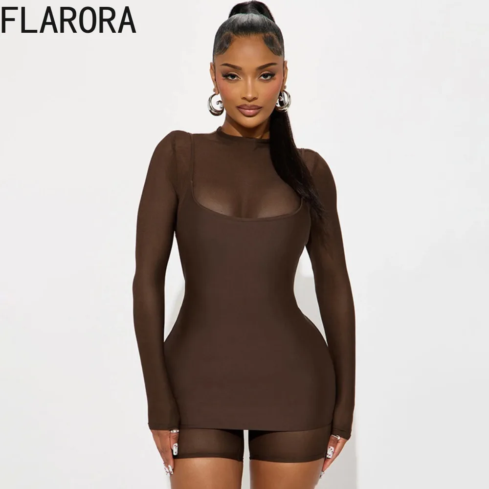 FLARORA Sexy Mesh See Through 2 Piece Set Woman Adjustable Strap Rompers And Bodycon Mini Dresses Outfits Female Party Clubwear 
FLARORA Sexy Mesh See Through 2 Piece Set Woman Adjustable Strap Rompers And Bodycon Mini Dresses Outfits Female Party Clubwear