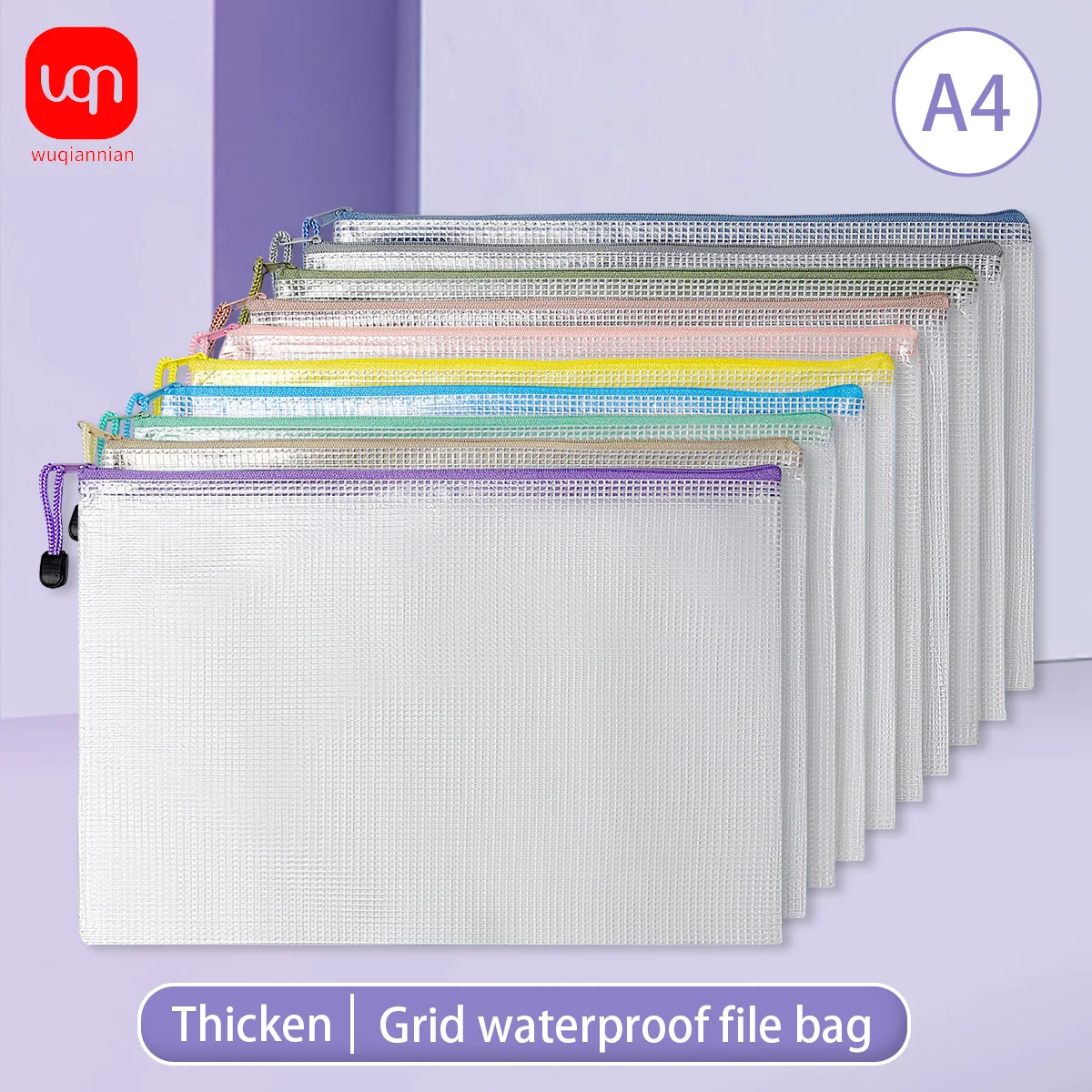 WQN-10 Colored Zipper Mesh Bag for Organizing, Waterproof Transparent Zipper Design, School and Office Stationery Supplies
WQN-10 Colored Zipper Mesh Bag for Organizing, Waterproof Transparent Zipper Design, School and Office Stationery Supplies
