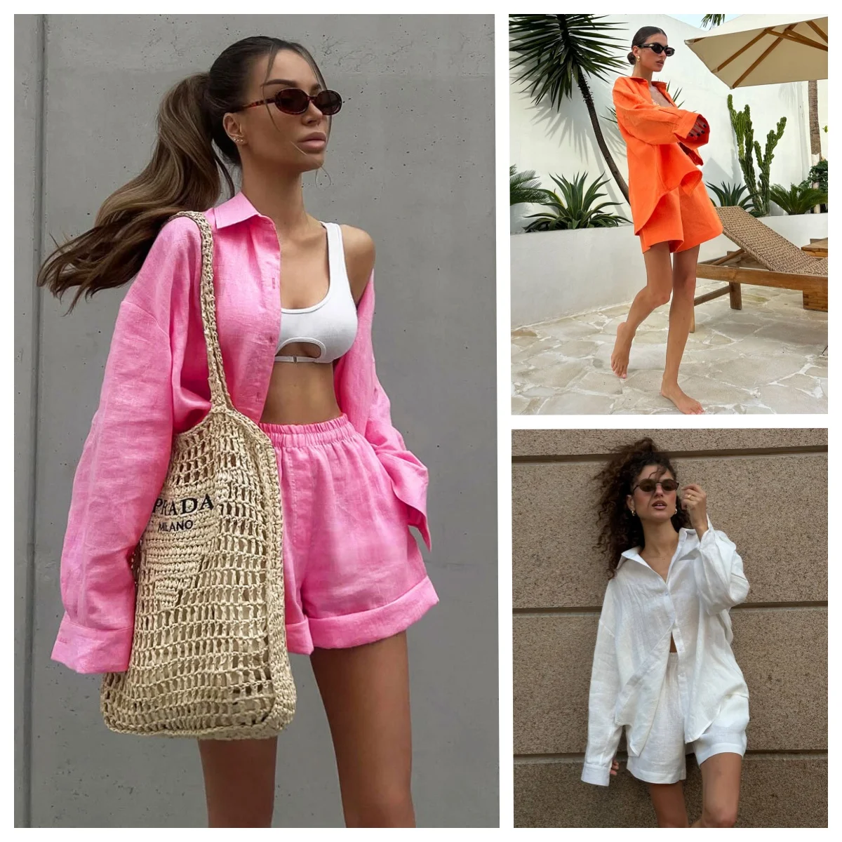 Women's Casual Shorts Sets 100% Cotton Linen Shirt Pants Suit Fashion Single Breasted Blouses New Elastic Waist Shorts Suit
Women's Casual Shorts Sets 100% Cotton Linen Shirt Pants Suit Fashion Single Breasted Blouses New Elastic Waist Shorts Suit