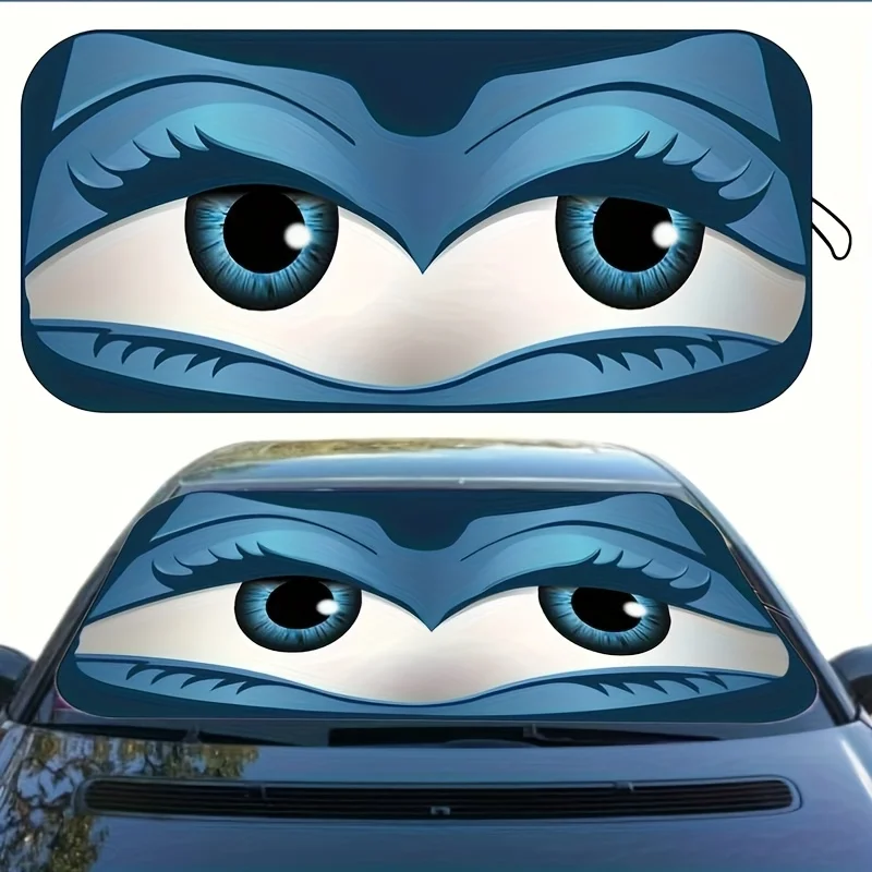 Blue Eyelash Design UV Protection,Heat Reduction SUV Car Windshield Sunshade - Foldable Polyester Sunshade with Roll-Up Closure
Blue Eyelash Design UV Protection,Heat Reduction SUV Car Windshield Sunshade - Foldable Polyester Sunshade with Roll-Up Closure