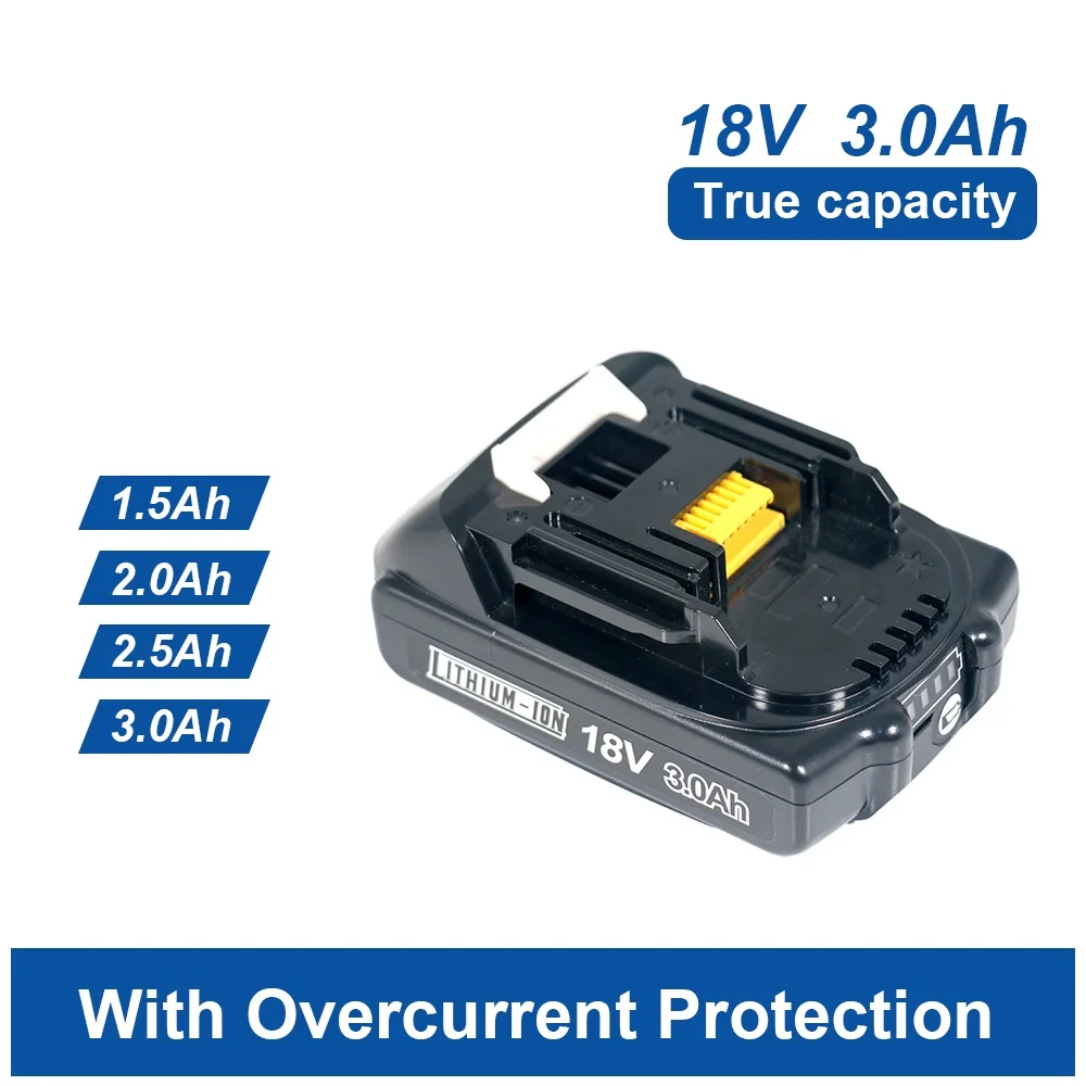 18650 18 В 2,5 3 Ач литиевая аккумуляторная батарея для makita BL1850 bl1830 bl1860 bl1850B, совместимая с беспроводной шлифовальной машиной 18 В
18650 18 В 2,5 3 Ач литиевая аккумуляторная батарея для makita BL1850 bl1830 bl1860 bl1850B, совместимая с беспроводной шлифовальной машиной 18 В