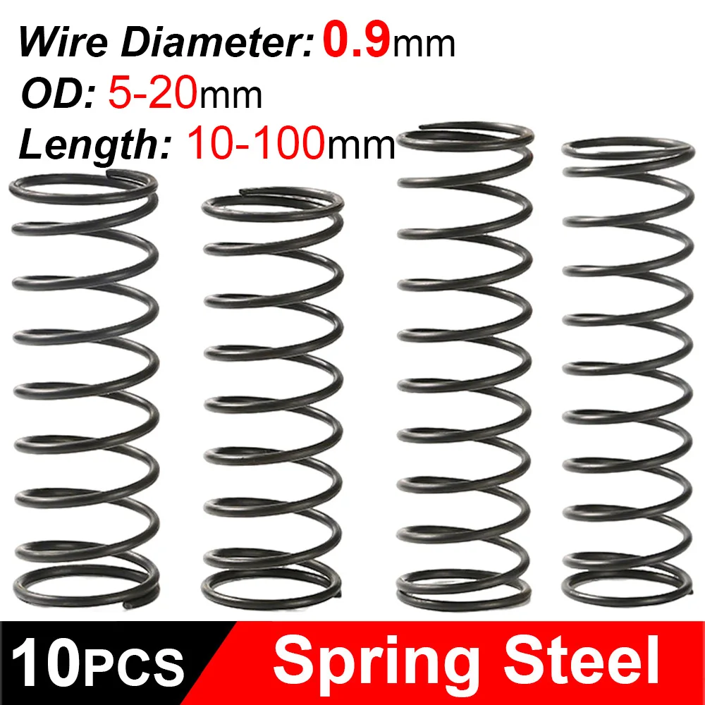 10Pcs/Lot WD 0.9mm Compression Springs High-quality Spring Steel OD 5/6/7/8/9/10-20mm Equipment Repair Hardware Accessories
10Pcs/Lot WD 0.9mm Compression Springs High-quality Spring Steel OD 5/6/7/8/9/10-20mm Equipment Repair Hardware Accessories