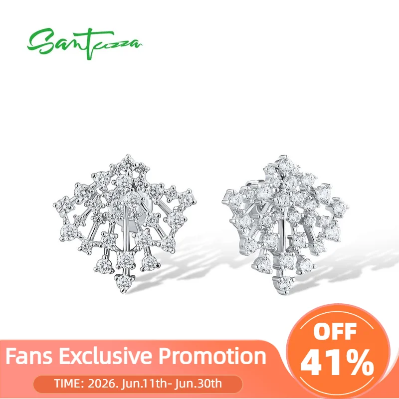 SANTUZZA Real 925 Sterling Silver Stud Earrings For Women Sparkling White Cubic Zirconia Elegant Wedding Engagement Fine Jewelry
SANTUZZA Real 925 Sterling Silver Stud Earrings For Women Sparkling White Cubic Zirconia Elegant Wedding Engagement Fine Jewelry