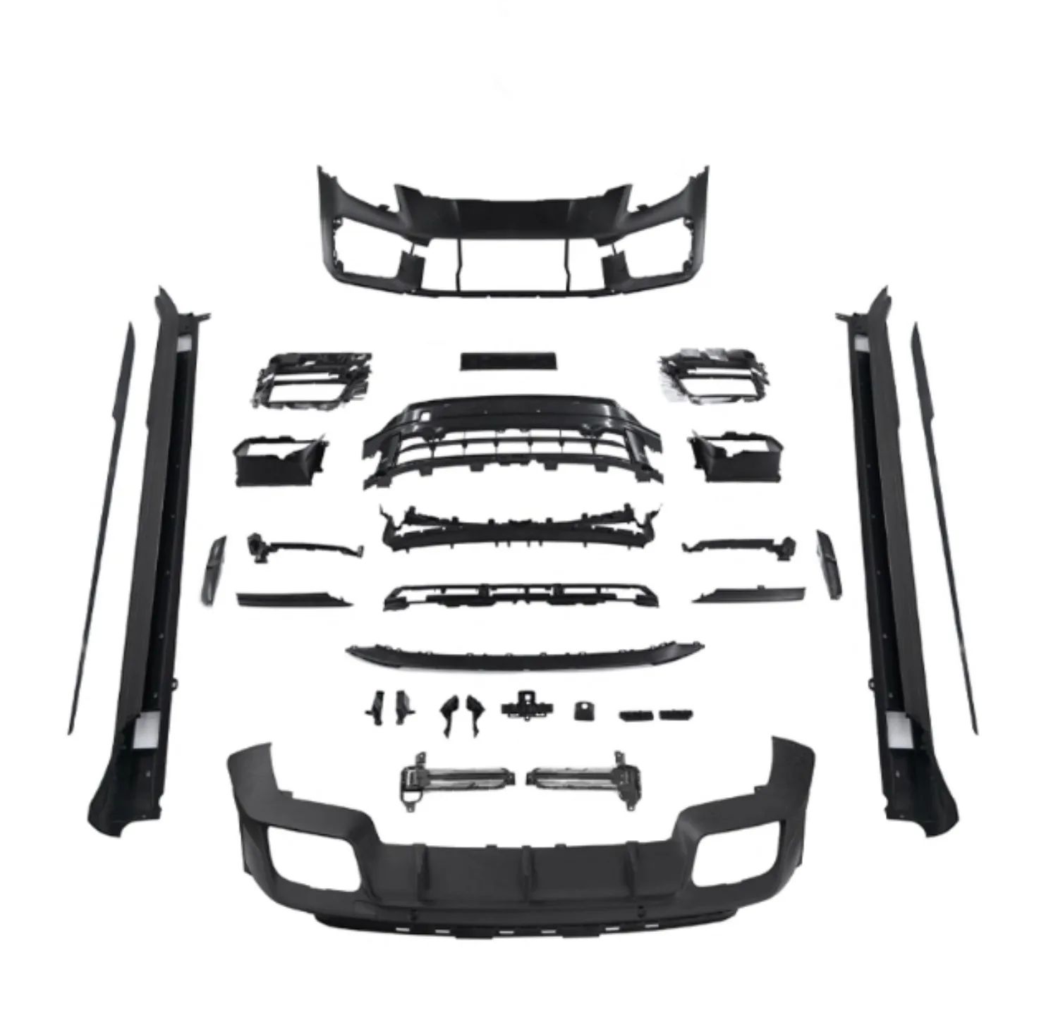 Комплект кузова переднего и заднего бампера для Porsche Panamera, модифицированная SD 17-25, решетка боковой юбки
Комплект кузова переднего и заднего бампера для Porsche Panamera, модифицированная SD 17-25, решетка боковой юбки