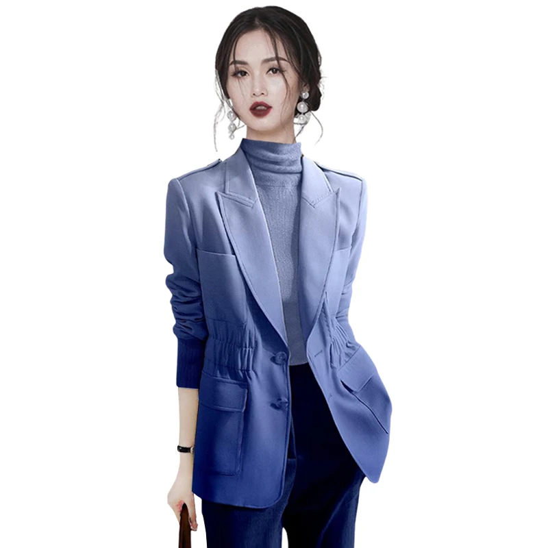 New Fashion Women's Gradual Blue Pleated High Quality Suit Coat Temperament Slim Fit Reduced Age Suit Top coat
New Fashion Women's Gradual Blue Pleated High Quality Suit Coat Temperament Slim Fit Reduced Age Suit Top coat