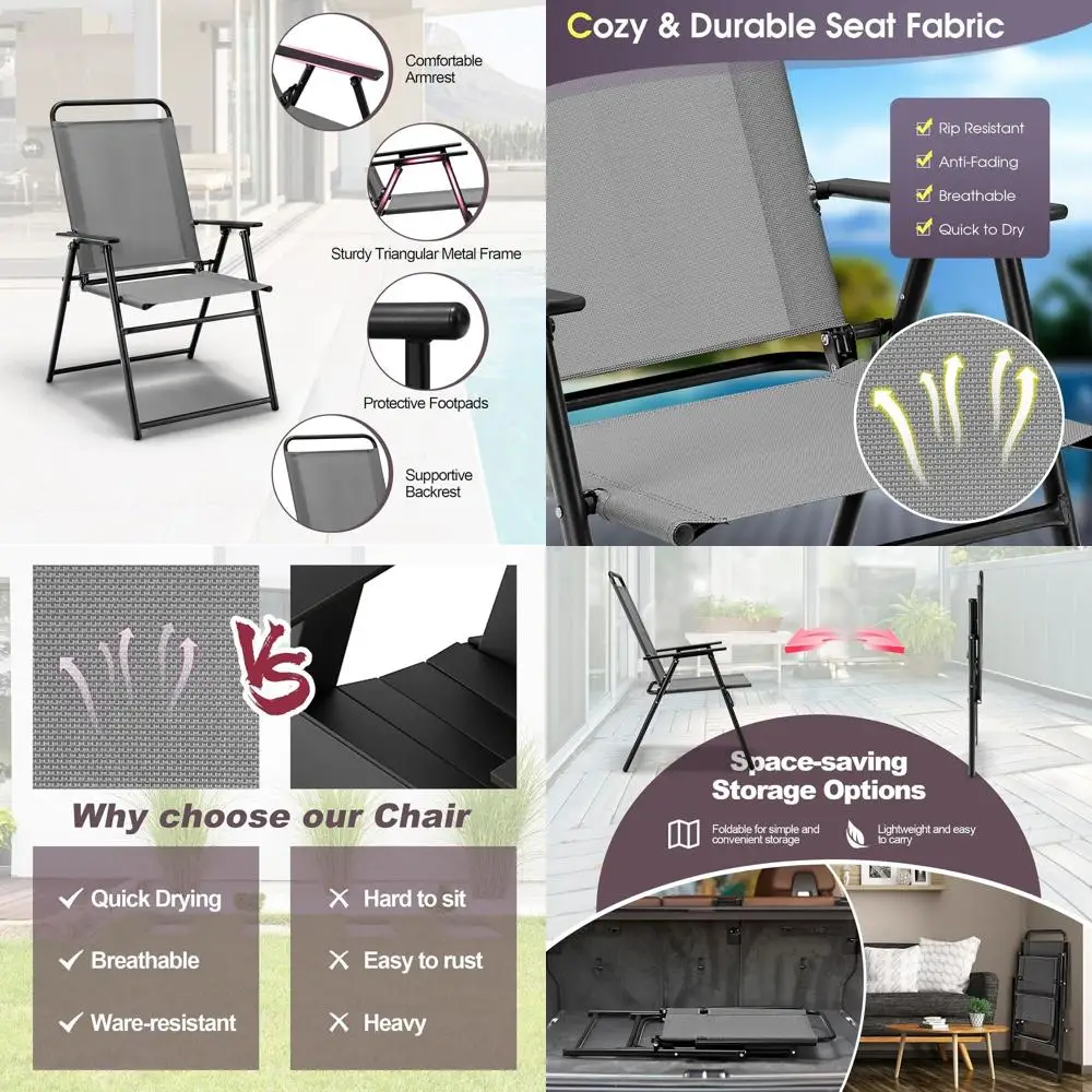 olding Patio Chairs Set o 4, Portable olding Chairs or Outside w/Metal e & High Back Support, Patio Lawn Chairs or Picnic, Campi
olding Patio Chairs Set o 4, Portable olding Chairs or Outside w/Metal e & High Back Support, Patio Lawn Chairs or Picnic, Campi