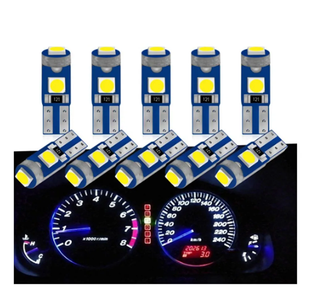 10pcs T5 Led Bulb W3W W1.2W 12V Led Canbus Car Interior Lights Dashboard Warming Indicator Wedge Auto Instrument Lamp White Red
10pcs T5 Led Bulb W3W W1.2W 12V Led Canbus Car Interior Lights Dashboard Warming Indicator Wedge Auto Instrument Lamp White Red