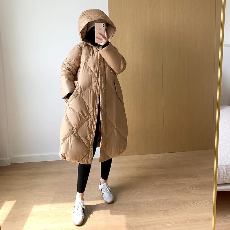 2023 Women's Winter New Korean White Duck Down Coats Female Solid Color Hooded Jackets Ladies Long Thicken Warm Overcoats
2023 Women's Winter New Korean White Duck Down Coats Female Solid Color Hooded Jackets Ladies Long Thicken Warm Overcoats