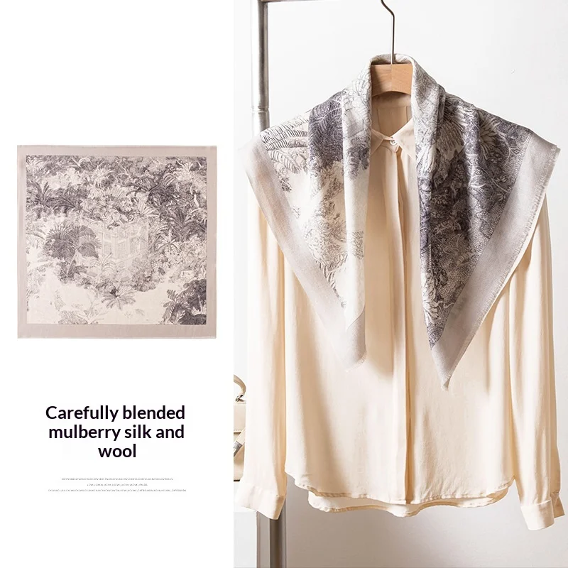 British style wool silk scarf women's ins style design texture 65 herringbone pattern silk square scarf neck small square scarf
British style wool silk scarf women's ins style design texture 65 herringbone pattern silk square scarf neck small square scarf