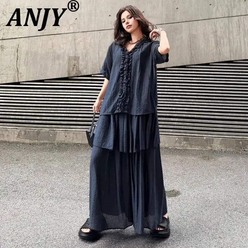 ANJY Summer New Women French Style Fashion Niche Design Set Short Sleeve Lace-Up Ruffles T-shirt Casual Ins Pleated Skirt A22854
ANJY Summer New Women French Style Fashion Niche Design Set Short Sleeve Lace-Up Ruffles T-shirt Casual Ins Pleated Skirt A22854