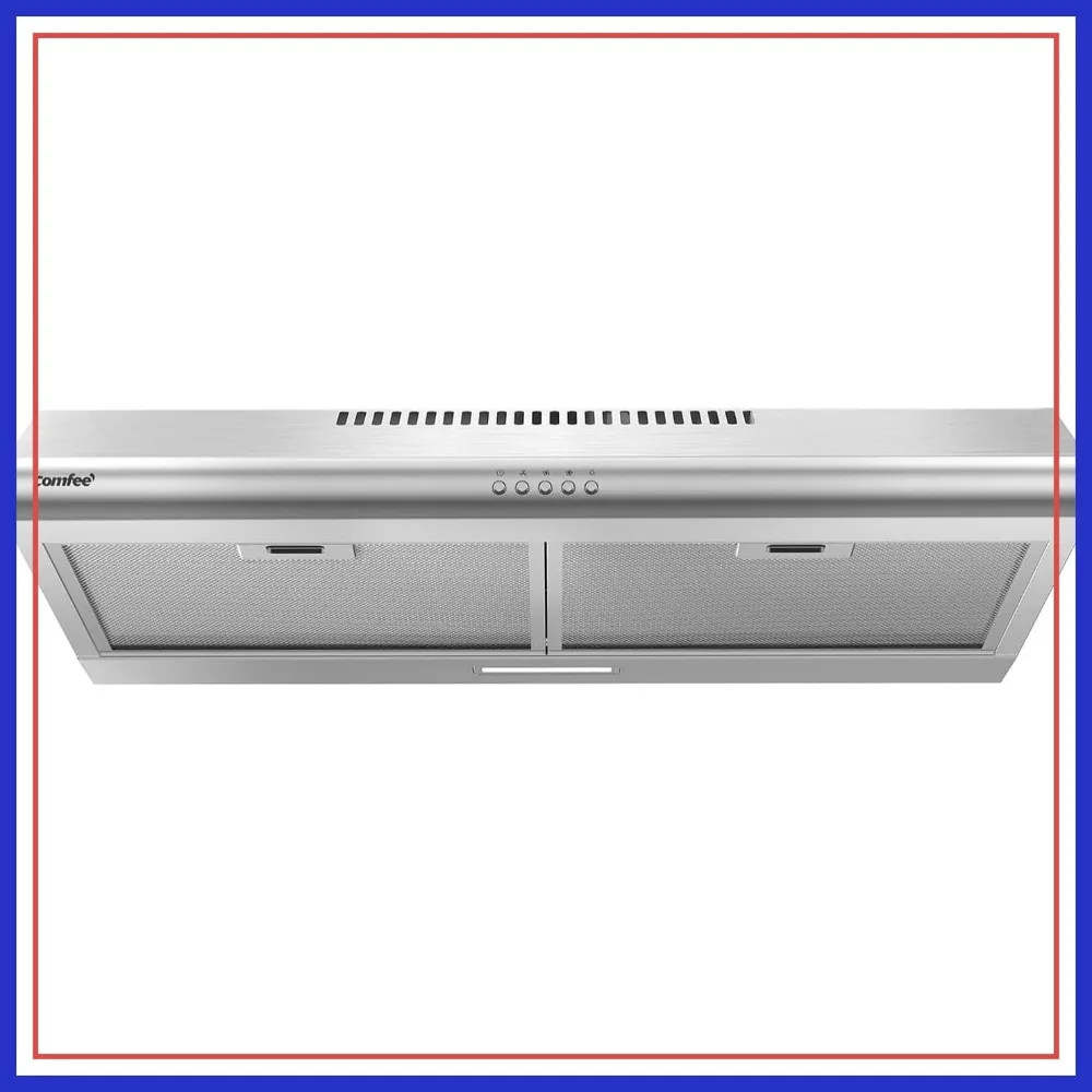 30 inch Under Cabinet Range Hood, Ducted/Ductless Convertible, Stainless Steel, 3 Speed Exhaust Fan with LED Light
30 inch Under Cabinet Range Hood, Ducted/Ductless Convertible, Stainless Steel, 3 Speed Exhaust Fan with LED Light