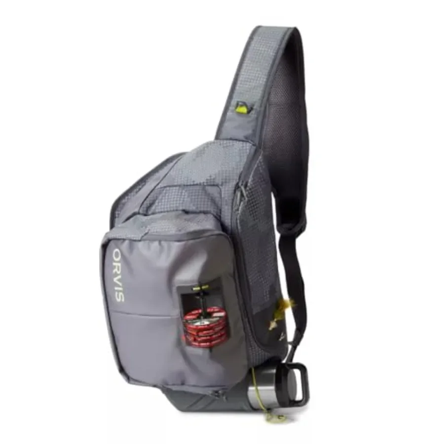 Guide Sling Fly-Fishing Pack for outdoor use, durable nylon material, olive green color, lightweight and adjustable one-size de
Guide Sling Fly-Fishing Pack for outdoor use, durable nylon material, olive green color, lightweight and adjustable one-size de