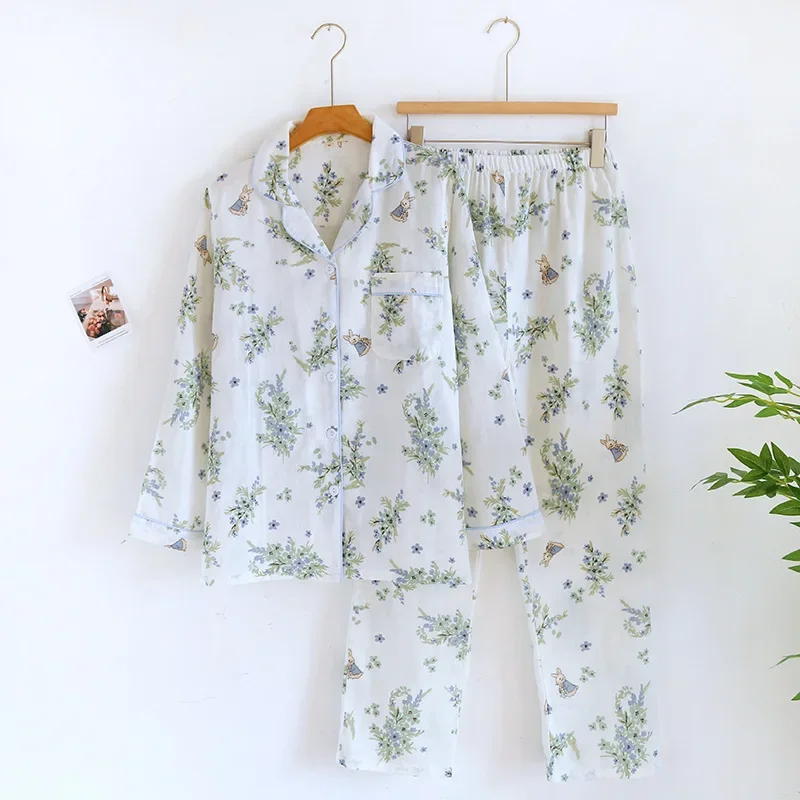 2025 Spring/Summer New Women's Pajama Set 100% Pure Cotton Double Layer Gauze Long Sleeve Two Piece Cartoon Cute Sweet Home Fury
2025 Spring/Summer New Women's Pajama Set 100% Pure Cotton Double Layer Gauze Long Sleeve Two Piece Cartoon Cute Sweet Home Fury