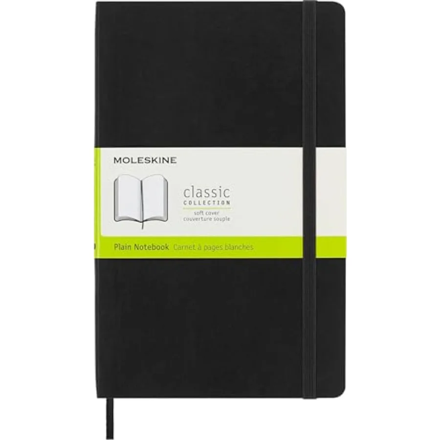 Classic Notebook, Soft Cover, Large 5" x 8.25" Plain/Blank, Black, 240 Pages
Classic Notebook, Soft Cover, Large 5" x 8.25" Plain/Blank, Black, 240 Pages