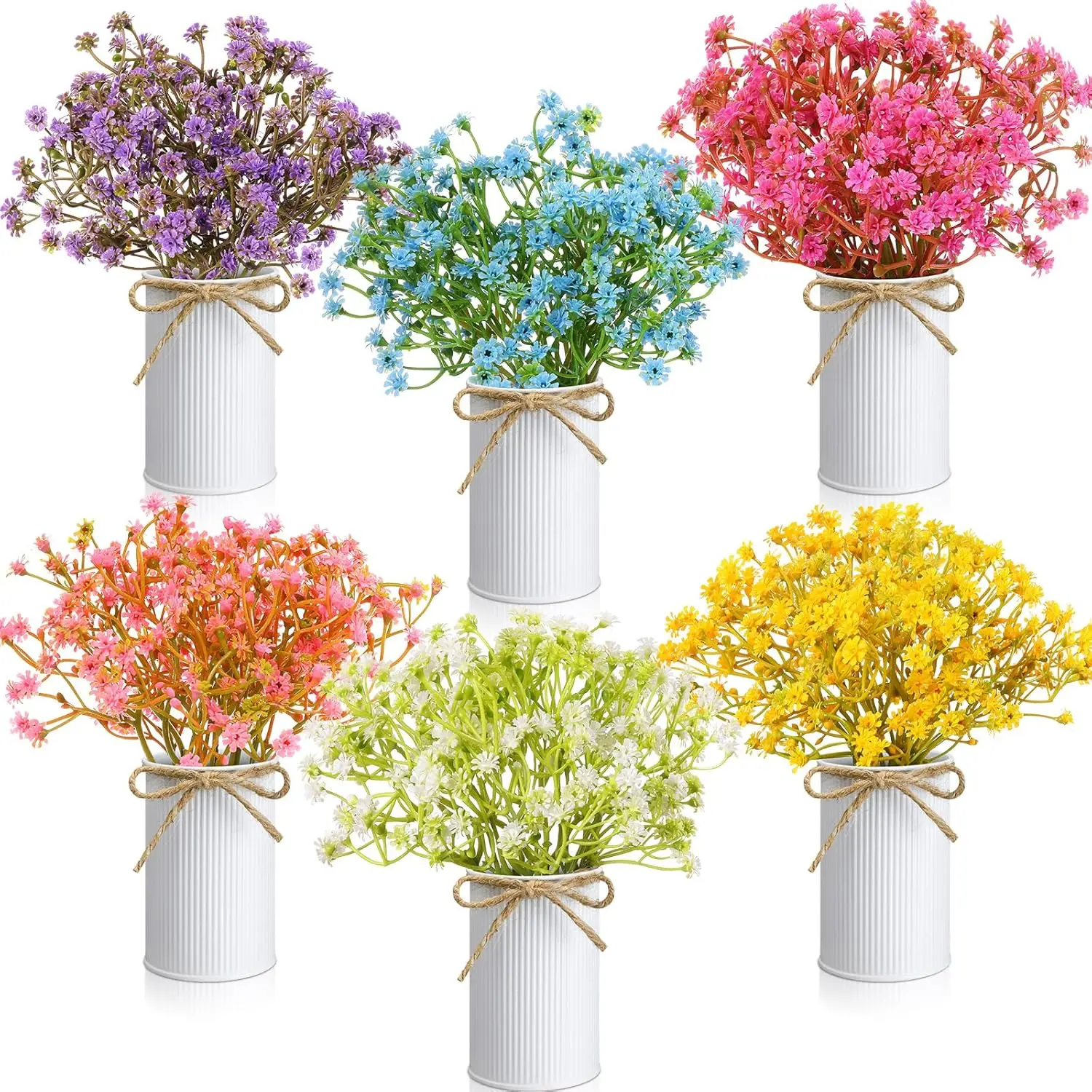 6 Set Babys Breath Artificial Flowers Centerpieces for Tables Gypsophila Faux Fake Flowers with Vase Floral Arrangement
6 Set Babys Breath Artificial Flowers Centerpieces for Tables Gypsophila Faux Fake Flowers with Vase Floral Arrangement