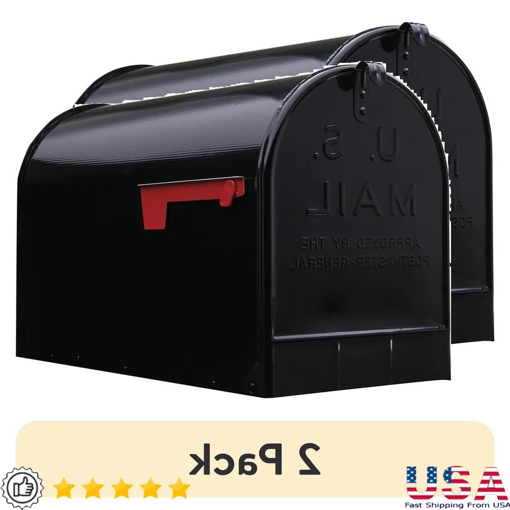 Extra Large Post Mount Mailbox 2 Pack Durable Galvanized Steel Rust Resistant Fully Assembled Package Holder Adjustable Latch
Extra Large Post Mount Mailbox 2 Pack Durable Galvanized Steel Rust Resistant Fully Assembled Package Holder Adjustable Latch