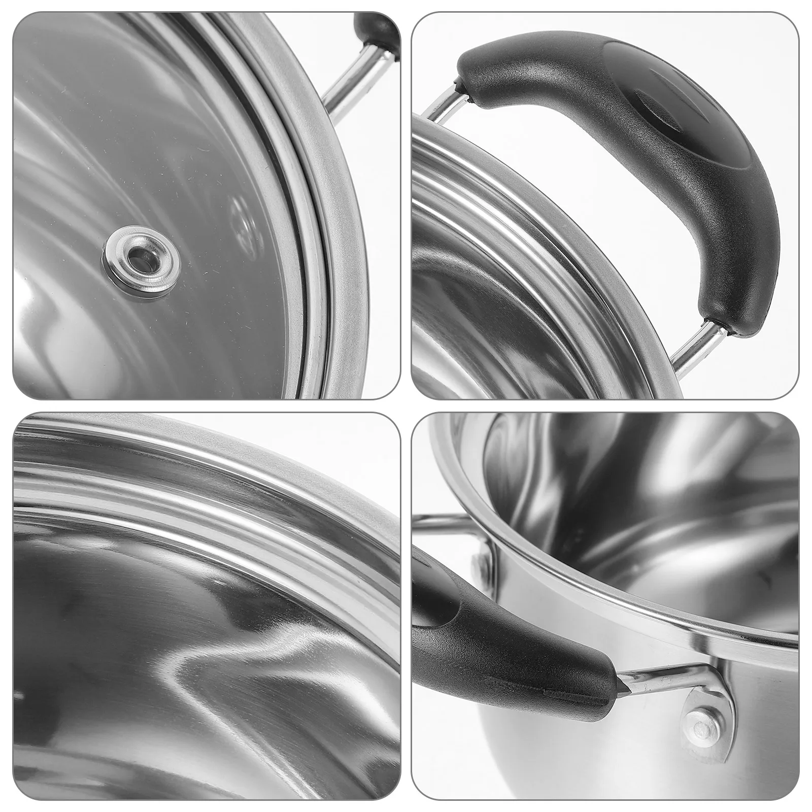 Stainless Steel Soup Pot 18cm Single Bottom Double Ear Thick Milk Pot Glass Lid Kitchen Cookware Steam Stew Sauce Pan
Stainless Steel Soup Pot 18cm Single Bottom Double Ear Thick Milk Pot Glass Lid Kitchen Cookware Steam Stew Sauce Pan