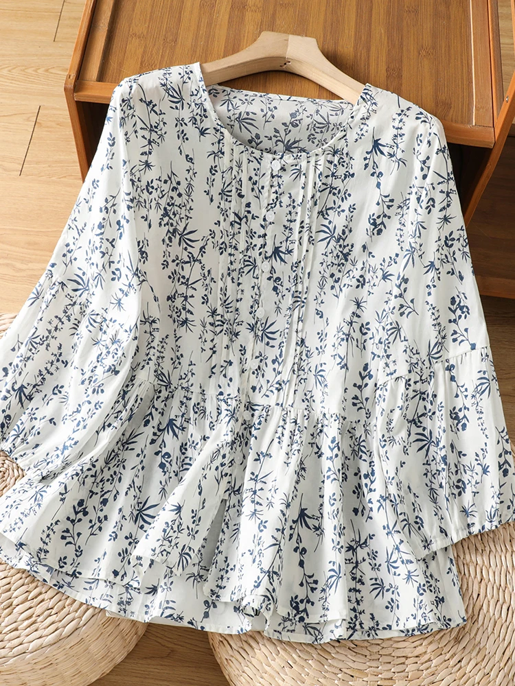 Retro Floral Seven-Quarter Lantern Sleeve Shirt Women's Summer New Design Trendy Age-Defying Top Comfortable Breathable Loose...
Retro Floral Seven-Quarter Lantern Sleeve Shirt Women's Summer New Design Trendy Age-Defying Top Comfortable Breathable Loose...