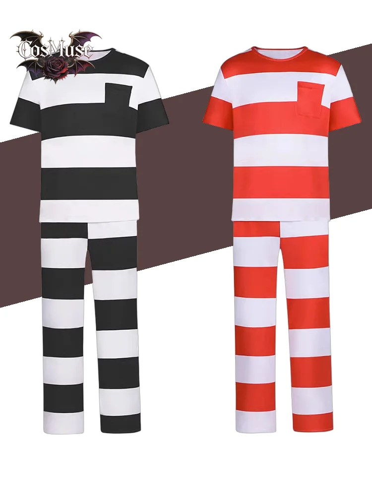 Halloween Prison Uniform Cosplay Costume Black and White Striped Suit for Adult Men Women Fan Outfit
Halloween Prison Uniform Cosplay Costume Black and White Striped Suit for Adult Men Women Fan Outfit