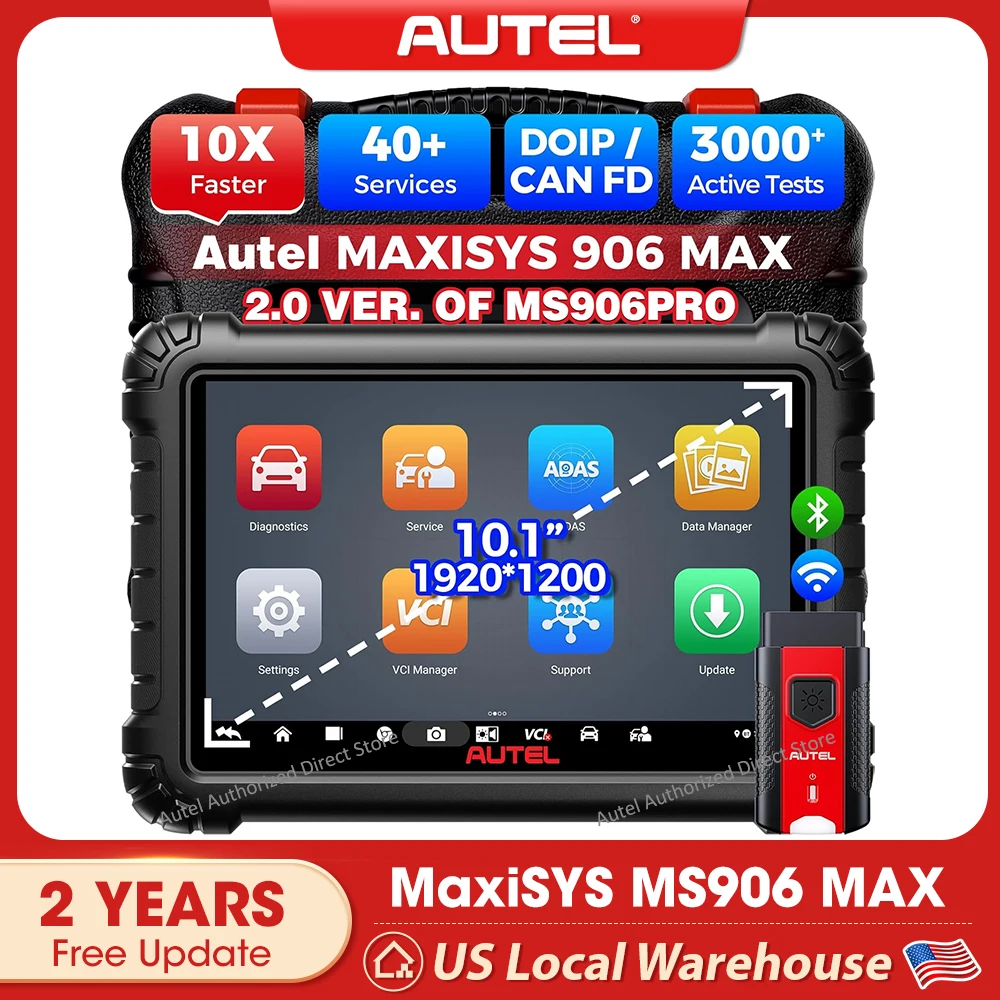 Autel MaxiSys MS906 MAX Scanner 10.1" Automotive Diagnostic Tool, 2.0 Ver. of MS906 PRO, ECU Coding, 36+ Services 2 Years Update
Autel MaxiSys MS906 MAX Scanner 10.1" Automotive Diagnostic Tool, 2.0 Ver. of MS906 PRO, ECU Coding, 36+ Services 2 Years Update
