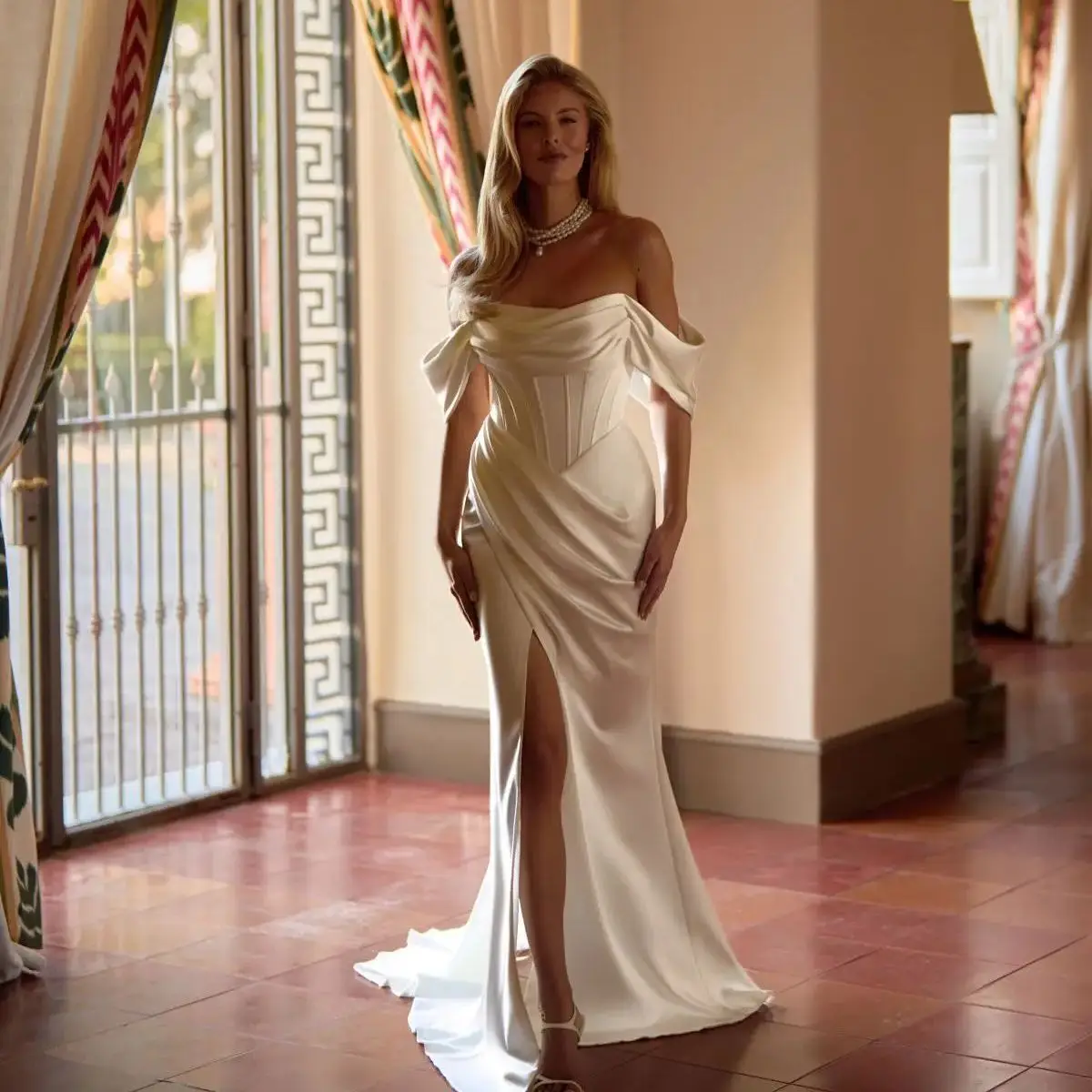 Mermaid Wedding Dresses for Brides Off the Shoulder Vestido de Novia Satin Corset Robe De Soirée Customized Split Evening Dress
Mermaid Wedding Dresses for Brides Off the Shoulder Vestido de Novia Satin Corset Robe De Soirée Customized Split Evening Dress