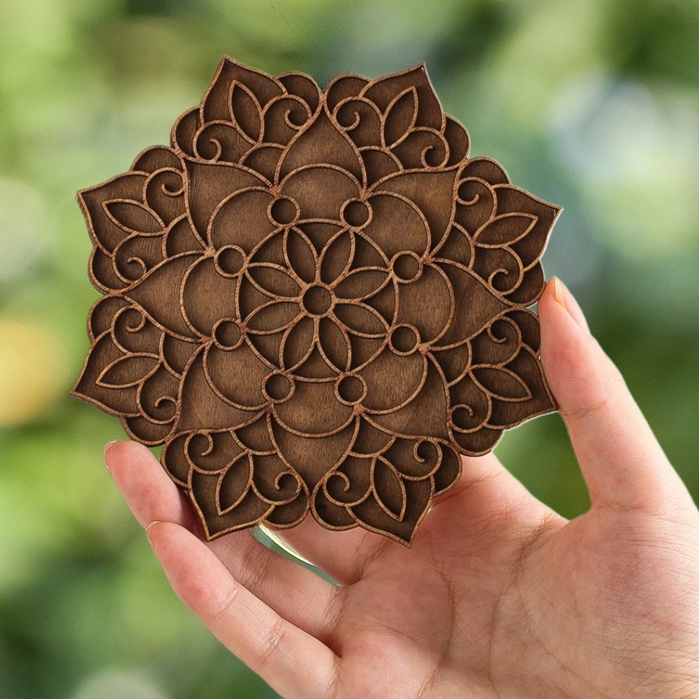 Wooden Mandala Flower Tray Fine Beautifully Presented Carved Geometric Specimen Gravel Storage Board Ring Jewelry Display Stand
Wooden Mandala Flower Tray Fine Beautifully Presented Carved Geometric Specimen Gravel Storage Board Ring Jewelry Display Stand