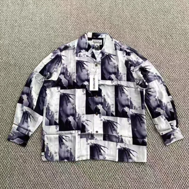 WACKO MARIA New Autumn Winter Rock Retro Portrait Long Sleeve Shirt High Quality Cuban Collar Hip Hop Shirt
WACKO MARIA New Autumn Winter Rock Retro Portrait Long Sleeve Shirt High Quality Cuban Collar Hip Hop Shirt