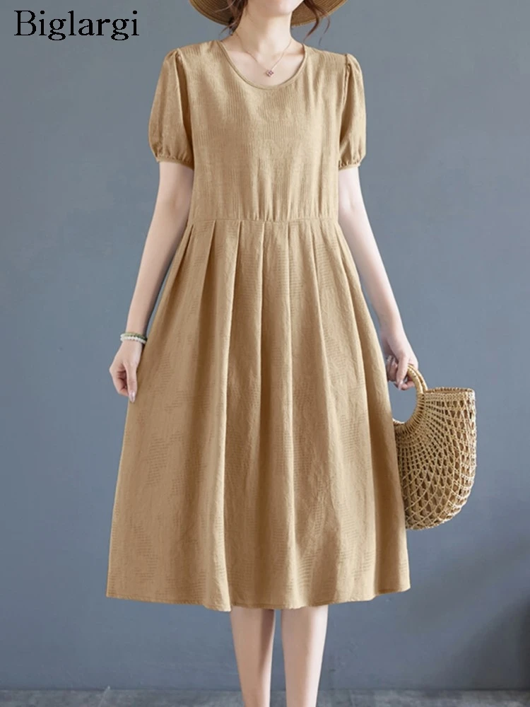Oversized Summer A-Line Dress Women Ruffle Pleated Loose Fashion Ladies Midi Dresses Casual Woman Dress
Oversized Summer A-Line Dress Women Ruffle Pleated Loose Fashion Ladies Midi Dresses Casual Woman Dress