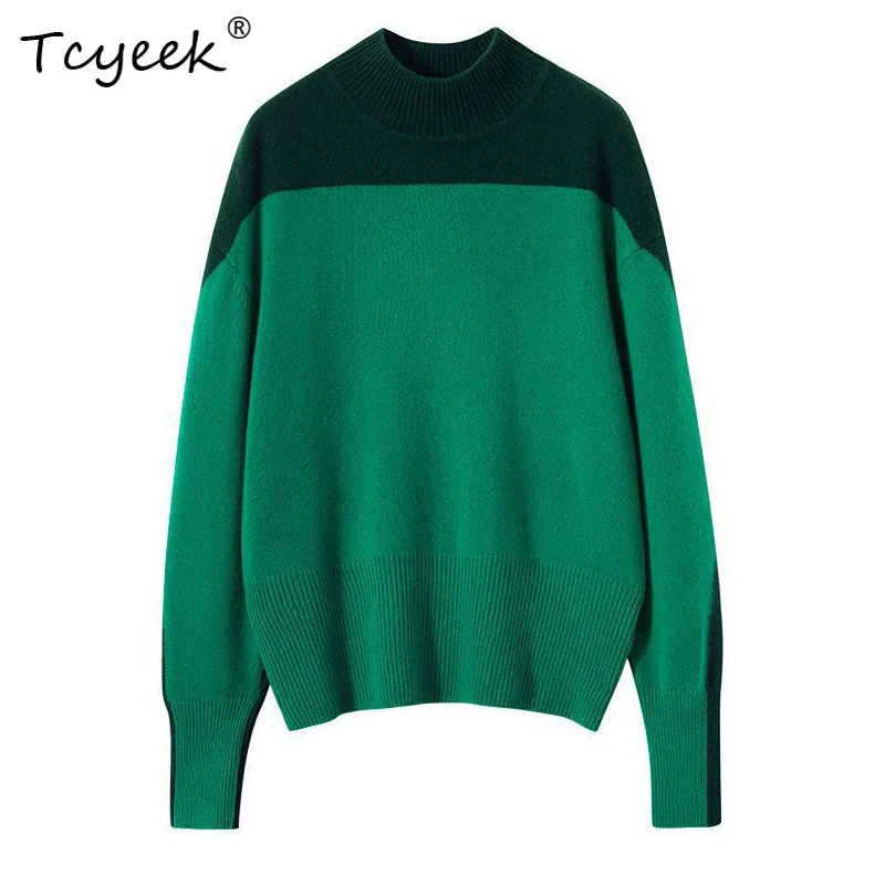 Tcyeek, 100%Pure Cashmere Elegant Sweaters, Women Moce Neck Thicken, French Loose Casual Sweater, 2024 Fall Winter T47860QC
Tcyeek, 100%Pure Cashmere Elegant Sweaters, Women Moce Neck Thicken, French Loose Casual Sweater, 2024 Fall Winter T47860QC