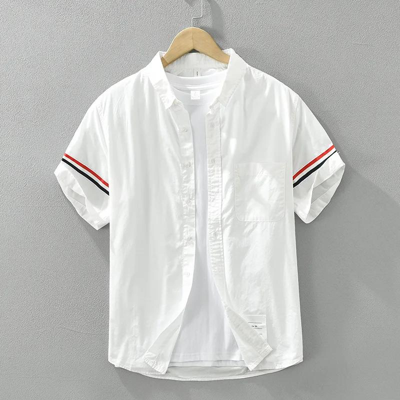 2024 Men's Summer Pure Cotton Ribbon Short-Sleeved Shirt Fashionable All-Match Leisure Artistic Loose Lapels Shirt
2024 Men's Summer Pure Cotton Ribbon Short-Sleeved Shirt Fashionable All-Match Leisure Artistic Loose Lapels Shirt