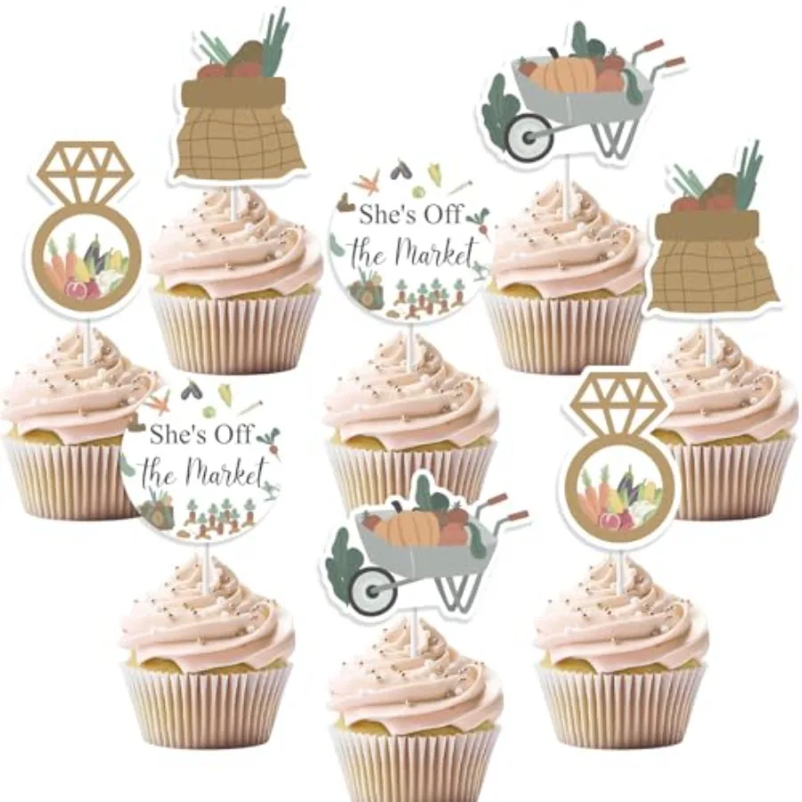24pcs Farmers Market Bridal Shower Cupcake Topper, She's Off the Market Bridal Shower Decorations Farm Vegetables Fruit Cupcake
24pcs Farmers Market Bridal Shower Cupcake Topper, She's Off the Market Bridal Shower Decorations Farm Vegetables Fruit Cupcake