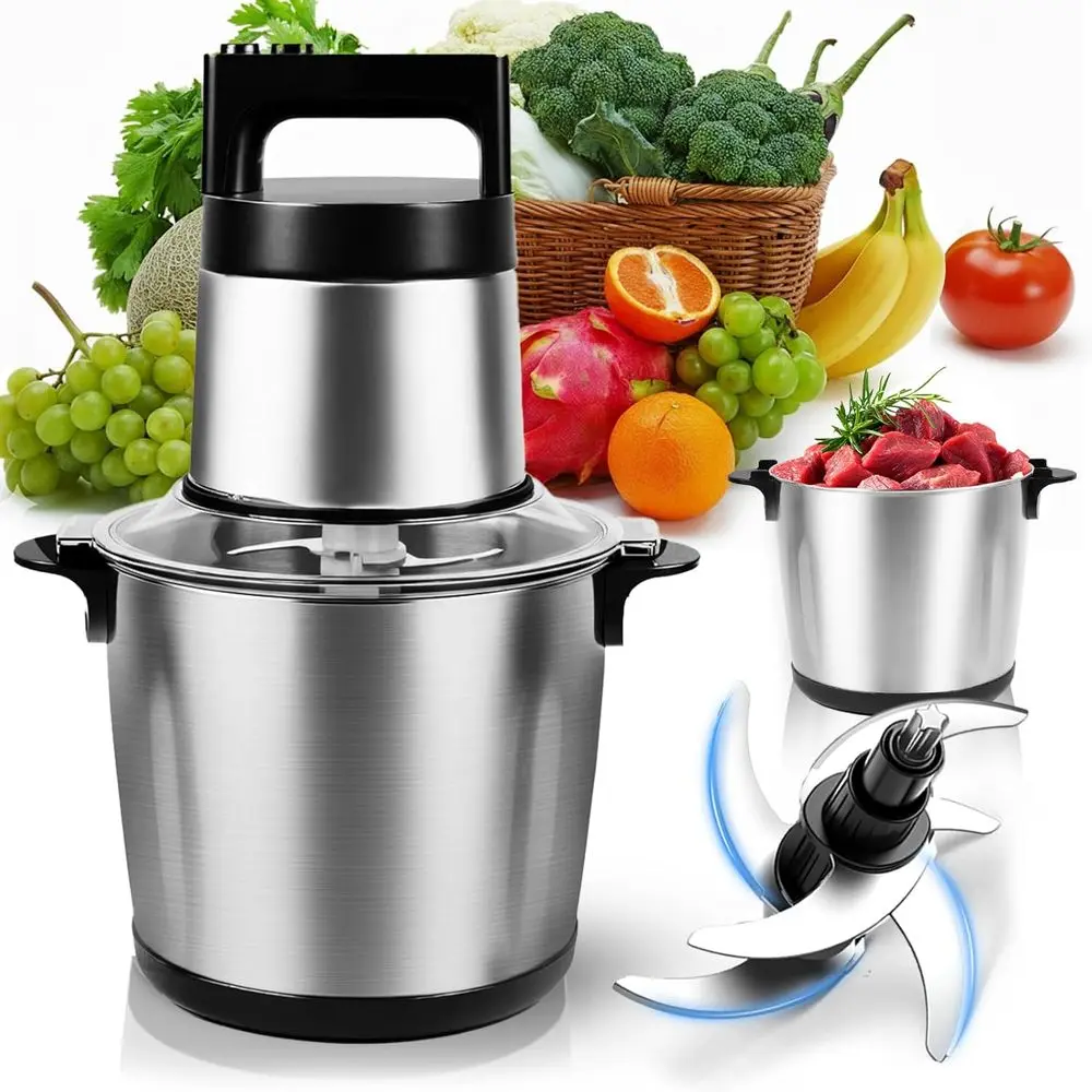 Electric Large ood Prr,6L Meat Grinder StainlSteel or Home, Heavy-Duty Meat Blender Mincer with 2 Speed& 6 Blades,1200W Electric
Electric Large ood Prr,6L Meat Grinder StainlSteel or Home, Heavy-Duty Meat Blender Mincer with 2 Speed& 6 Blades,1200W Electric