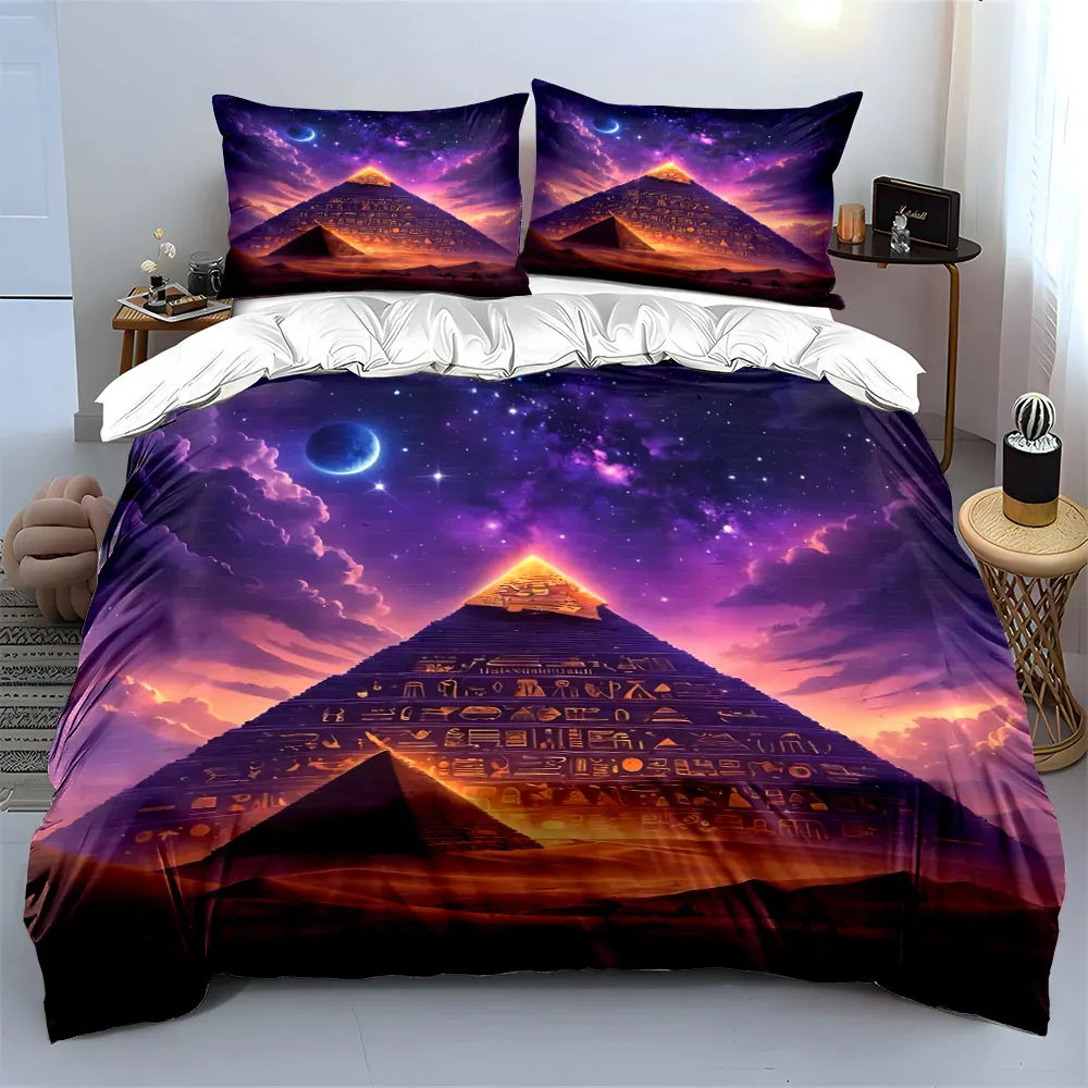 Egyptian pyramids under purple night sky Print Soft Comfortable Duvet Cover Bedding Set Included 1*Duvet Cover 2*Pillowcases
Egyptian pyramids under purple night sky Print Soft Comfortable Duvet Cover Bedding Set Included 1*Duvet Cover 2*Pillowcases