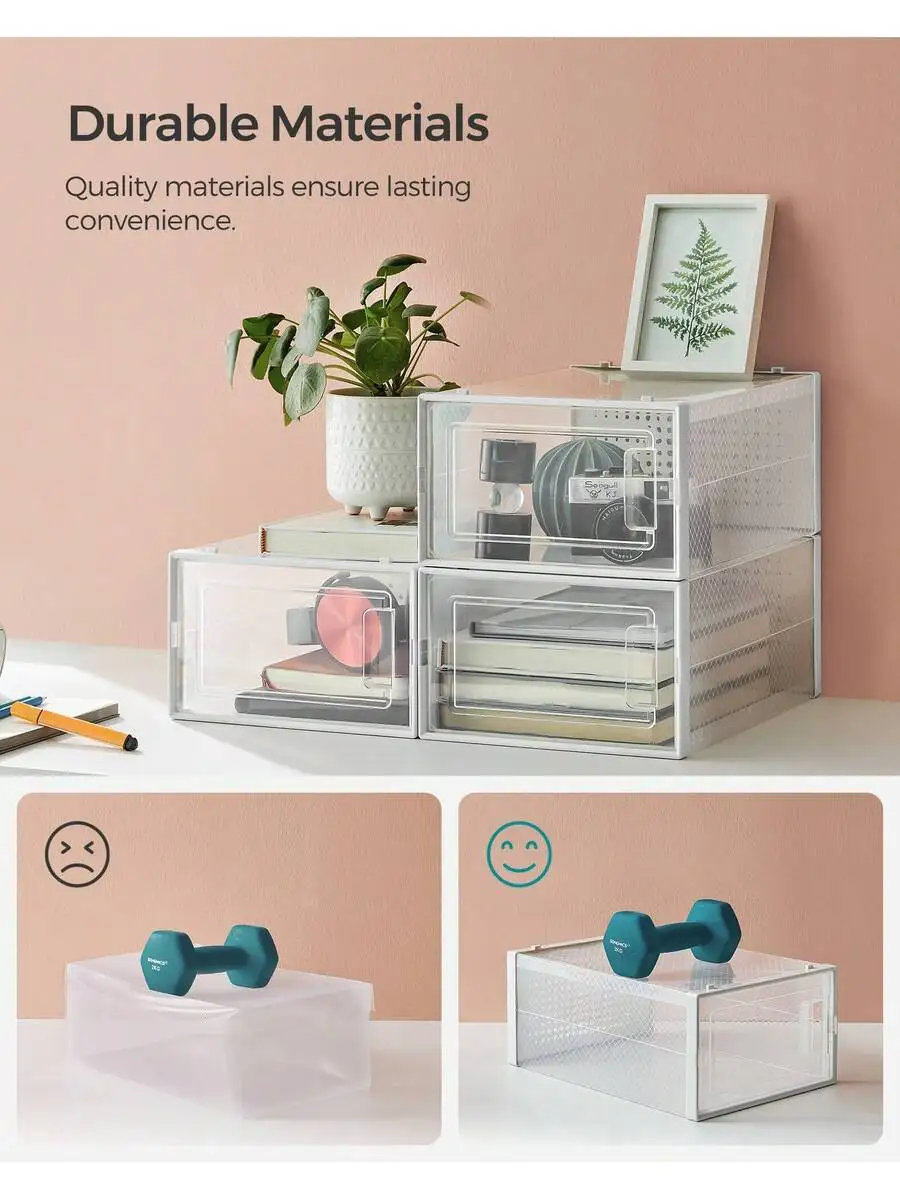 Clear Stackable Plastic Shoe Storage Boxes Organizers Transparent Fit Up To US Size 10
Clear Stackable Plastic Shoe Storage Boxes Organizers Transparent Fit Up To US Size 10