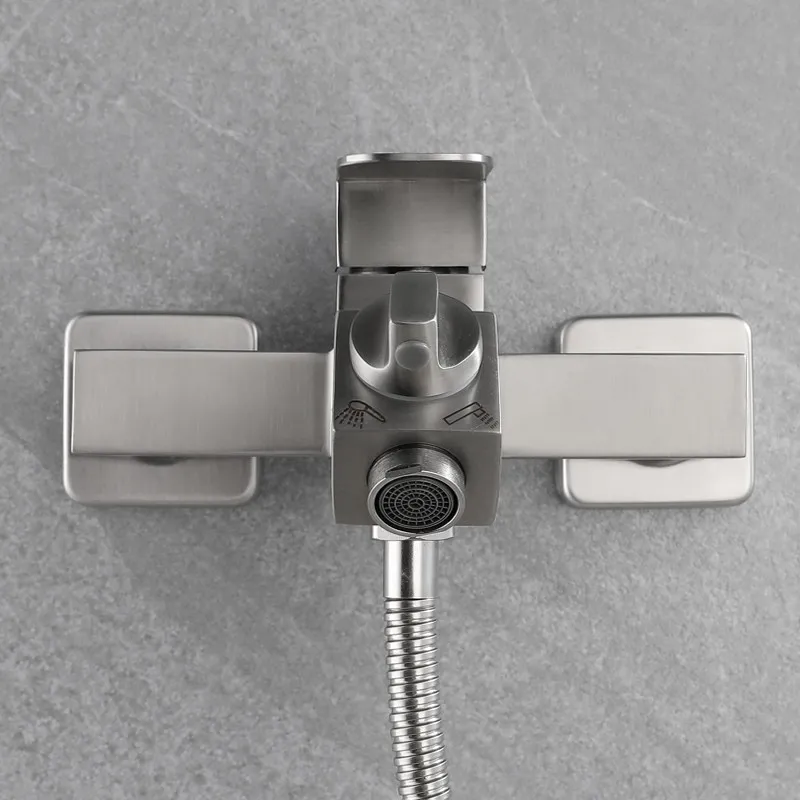 Bathroom Shower Faucet Tub Spout with Diverter Wall Mounted Tub Filler Faucet Bathtub Mixing Switch Triple Hot and Cold Mixer
Bathroom Shower Faucet Tub Spout with Diverter Wall Mounted Tub Filler Faucet Bathtub Mixing Switch Triple Hot and Cold Mixer