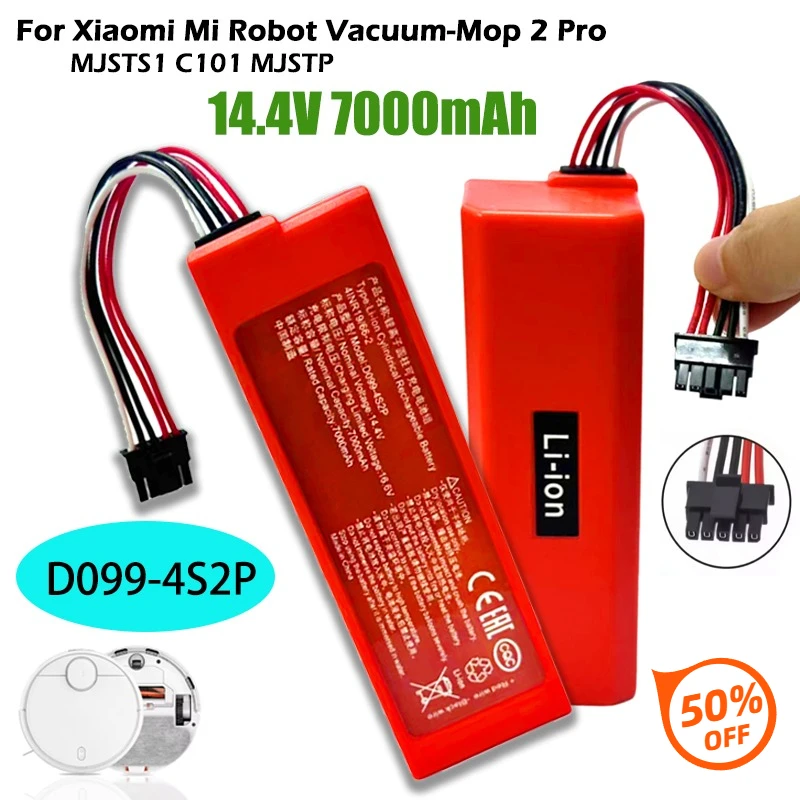 100% новый сменный аккумулятор D099-4S2P 14,4 В, 7000 мАч для робота-пылесоса Xiaomi Mi 2 Pro Vacuum-Mop 2 MJSTS1 C101 MJSTP
100% новый сменный аккумулятор D099-4S2P 14,4 В, 7000 мАч для робота-пылесоса Xiaomi Mi 2 Pro Vacuum-Mop 2 MJSTS1 C101 MJSTP