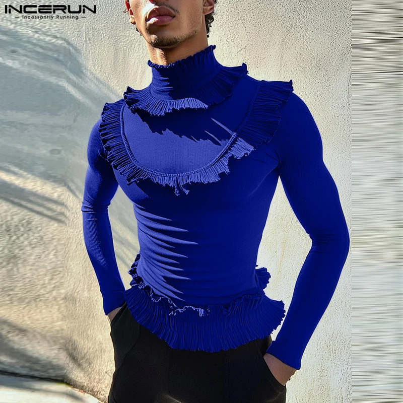 INCERUN Men Well Fitting Long Sleeve Tops 2024 Ruffled Edge Solid Color T-Shirts Textural Sense Handsome Knitted Male Camiseta
INCERUN Men Well Fitting Long Sleeve Tops 2024 Ruffled Edge Solid Color T-Shirts Textural Sense Handsome Knitted Male Camiseta