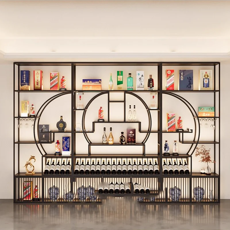 Antique Display Bar Cabinet Wine Rack Luxury Metal Shelf Storage Bar Cabinet Wine Rack Standing Tall Vitrina Home Furniture 
Antique Display Bar Cabinet Wine Rack Luxury Metal Shelf Storage Bar Cabinet Wine Rack Standing Tall Vitrina Home Furniture