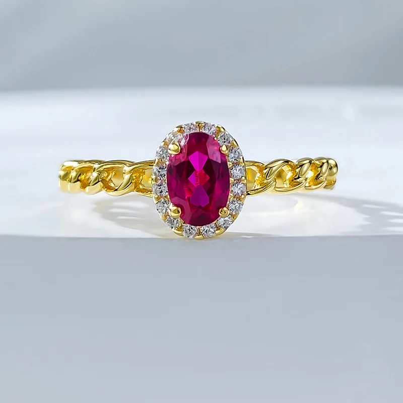 Apaison 4*6 mm Red High Carbon Diamond Gold Plated Rings For Woman Wedding Anniversary Jewelry
Apaison 4*6 mm Red High Carbon Diamond Gold Plated Rings For Woman Wedding Anniversary Jewelry